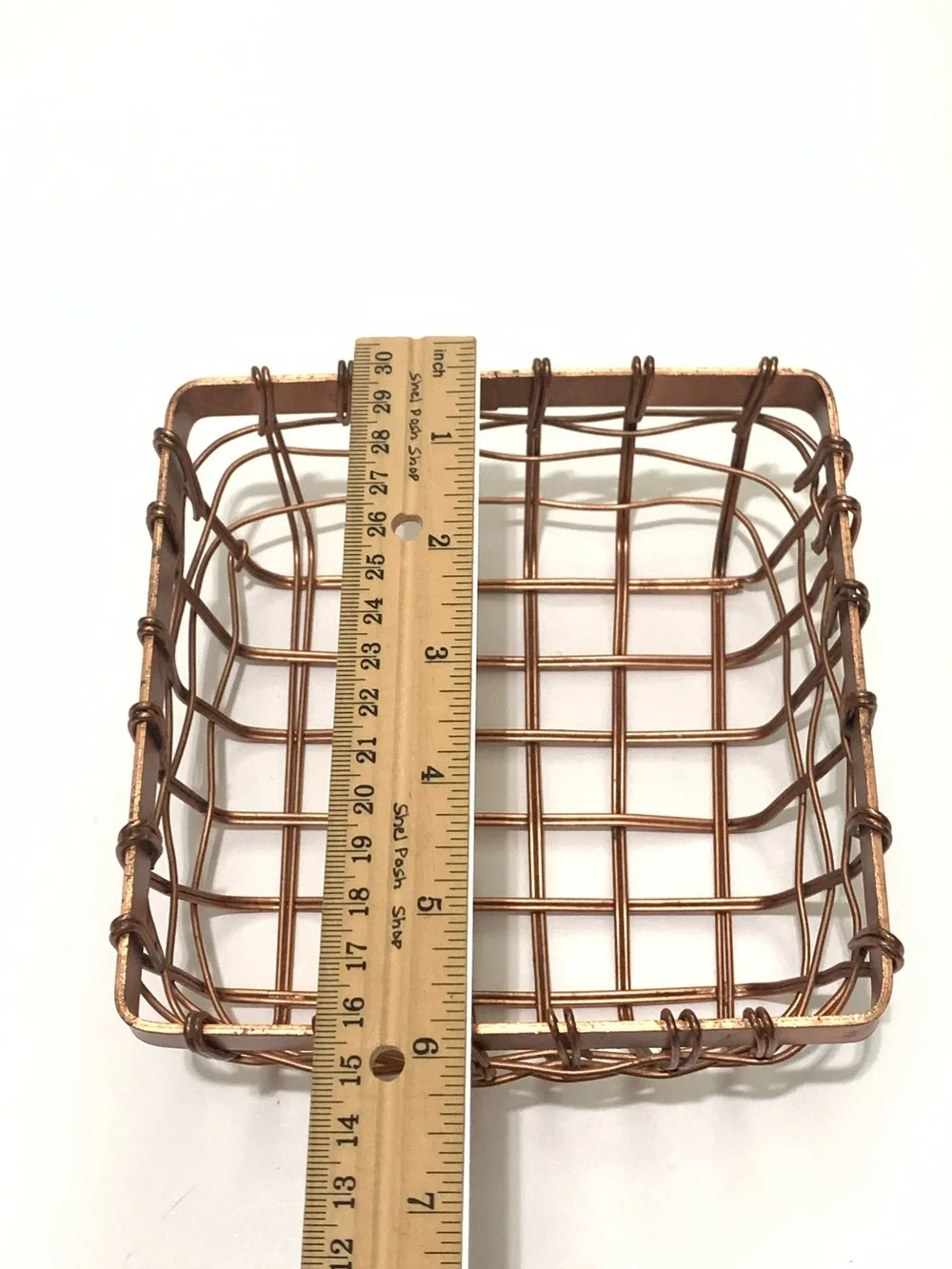 Copper Wire Square Decorative Basket - Vintage